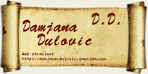 Damjana Dulović vizit kartica